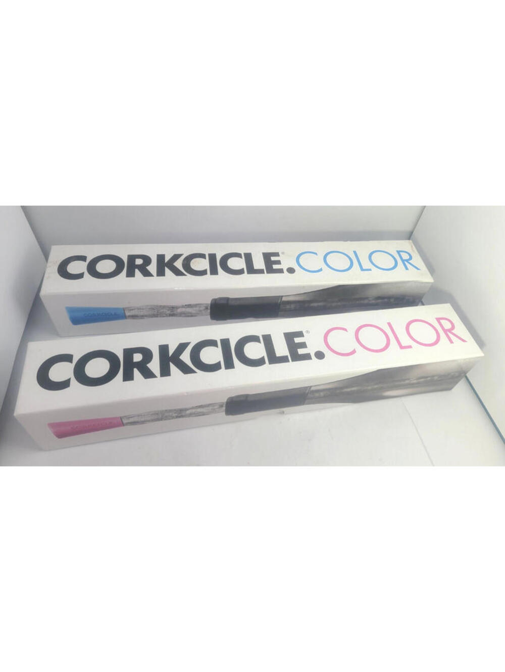 Set Of 2 Corkcicle Color Wine Chiller Pink And Blue Wine Drink Chilling Stick